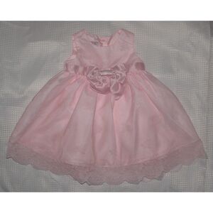 Girls Sz 3-6 Months Light Pink Sleeveless Lacy Lined Church Dress KATIE M